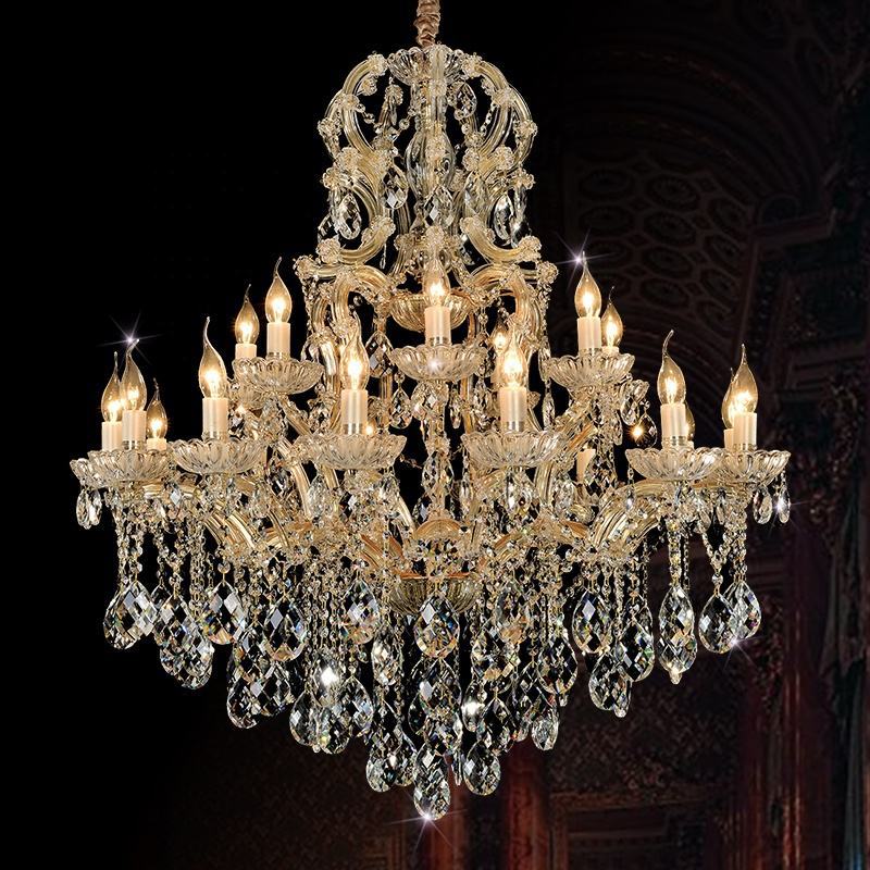 YUHUAQI BRAND Golden Maria Theresa Crystal Chandelier Pendant Ceiling Lamp HQ-9028