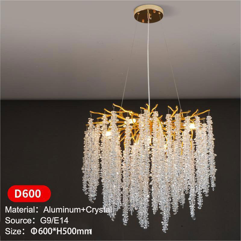 YUHUAQI BRAND Post-modern Luxury Gold Tree Branch Crystal Lamp Art Decorative Pendant Lights HQ-9320