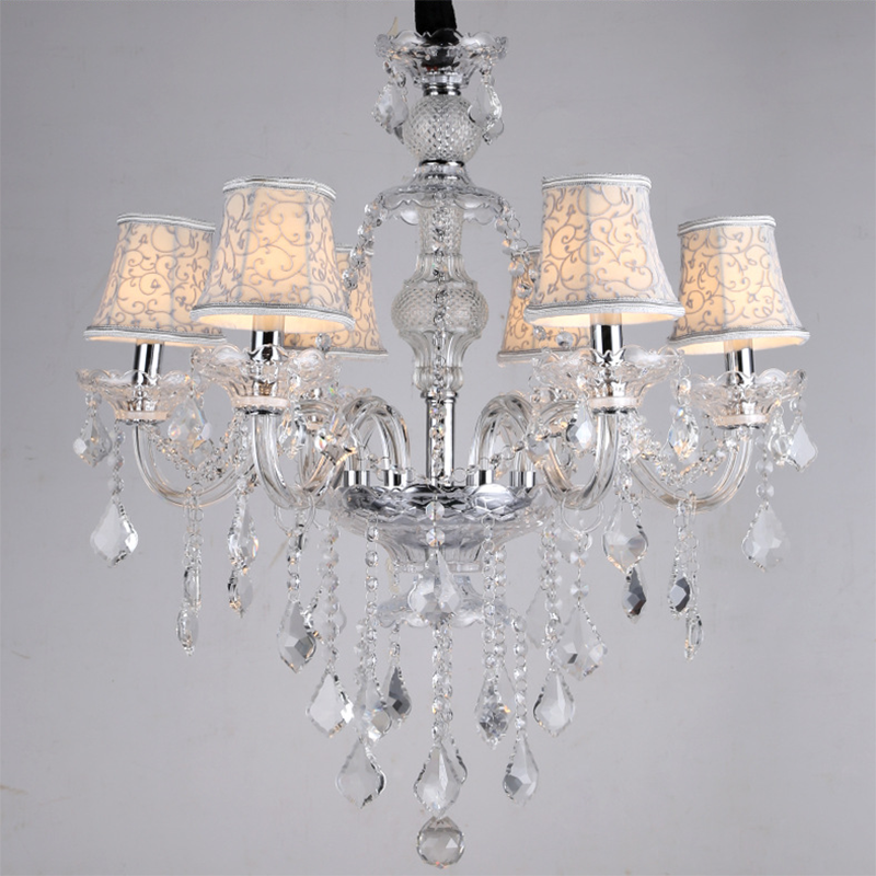 YUHUAQI BRAND Luxury European Candle Chandeliers Modern Glass Crystal Pendant lamps for Wedding HQ-9052