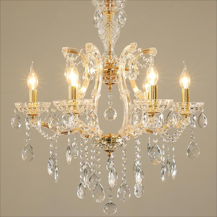 YUHUAQI BRAND Gold Maria Theresa Chandeliers Crystal Lighting Fixture Pendant Ceiling Lamp HQ-9155