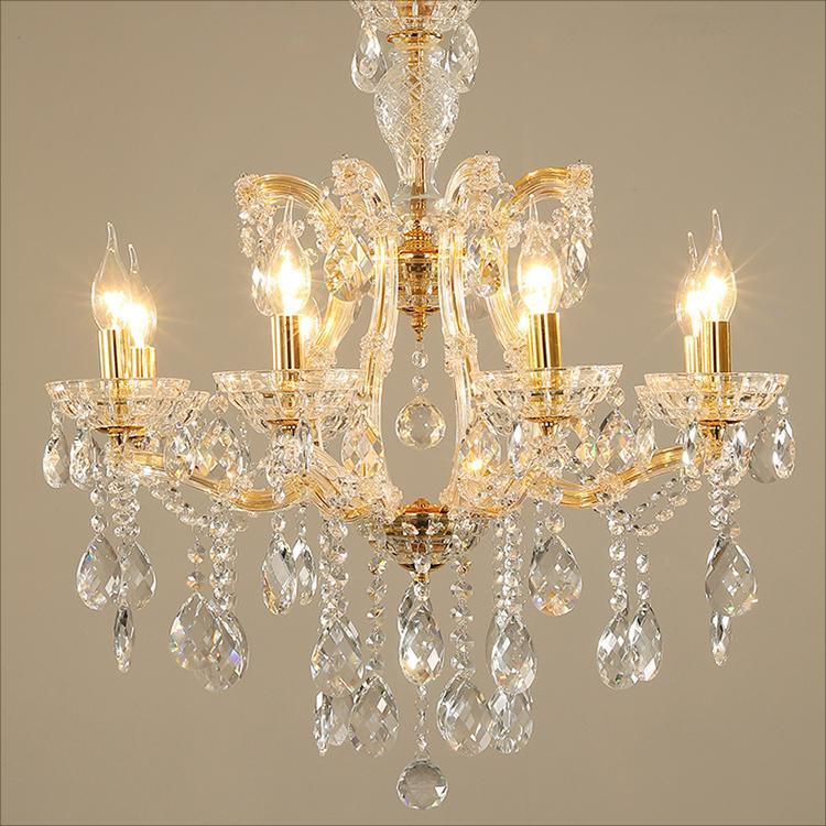 YUHUAQI BRAND Gold Maria Theresa Chandeliers Crystal Lighting Fixture Pendant Ceiling Lamp HQ-9155